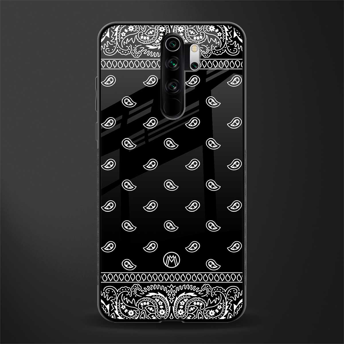 paisley black glass case for redmi note 8 pro image