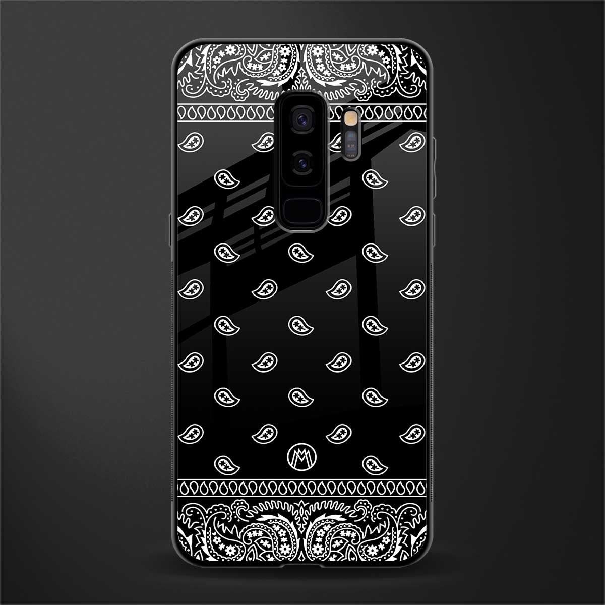 paisley black glass case for samsung galaxy s9 plus image