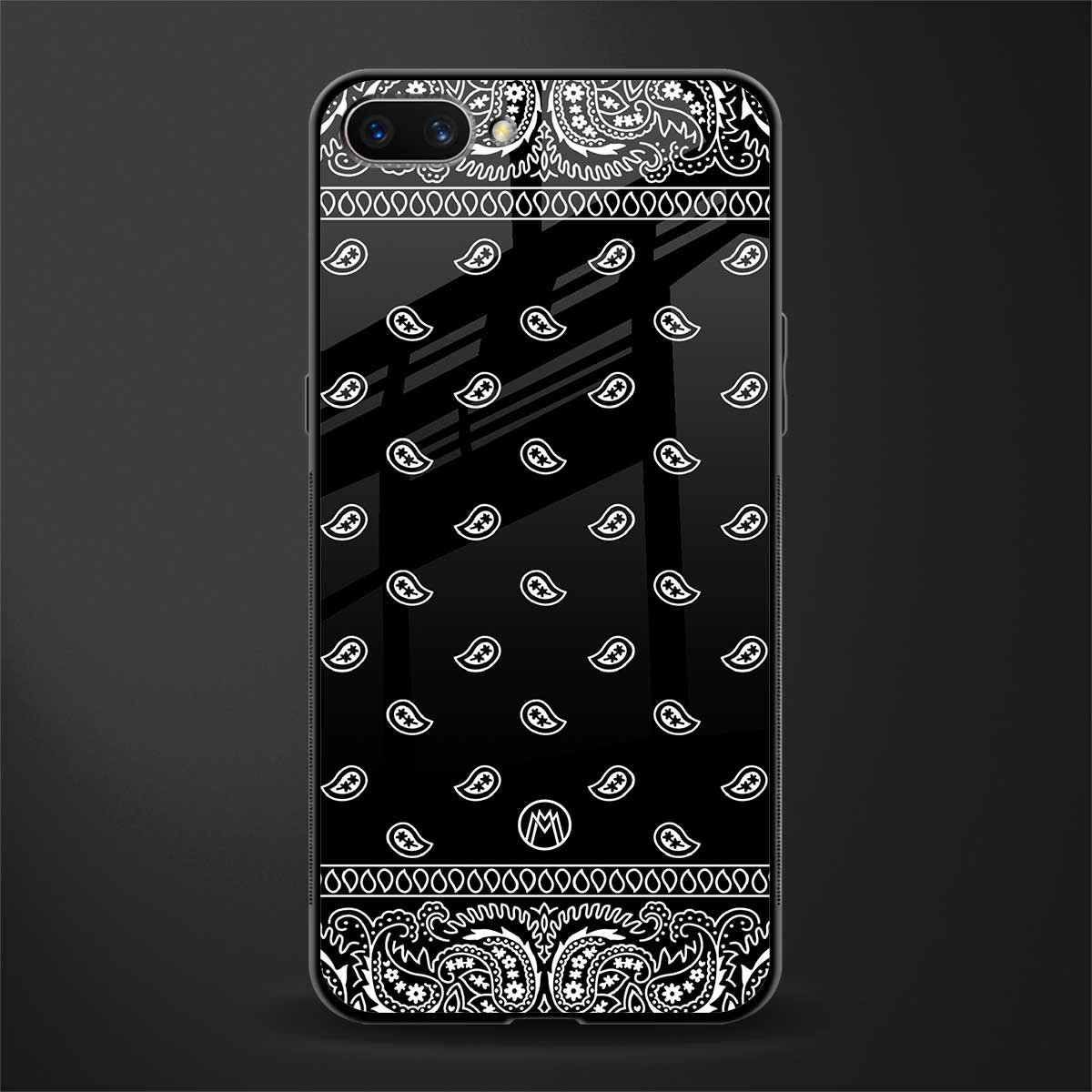 paisley black glass case for realme c1 image