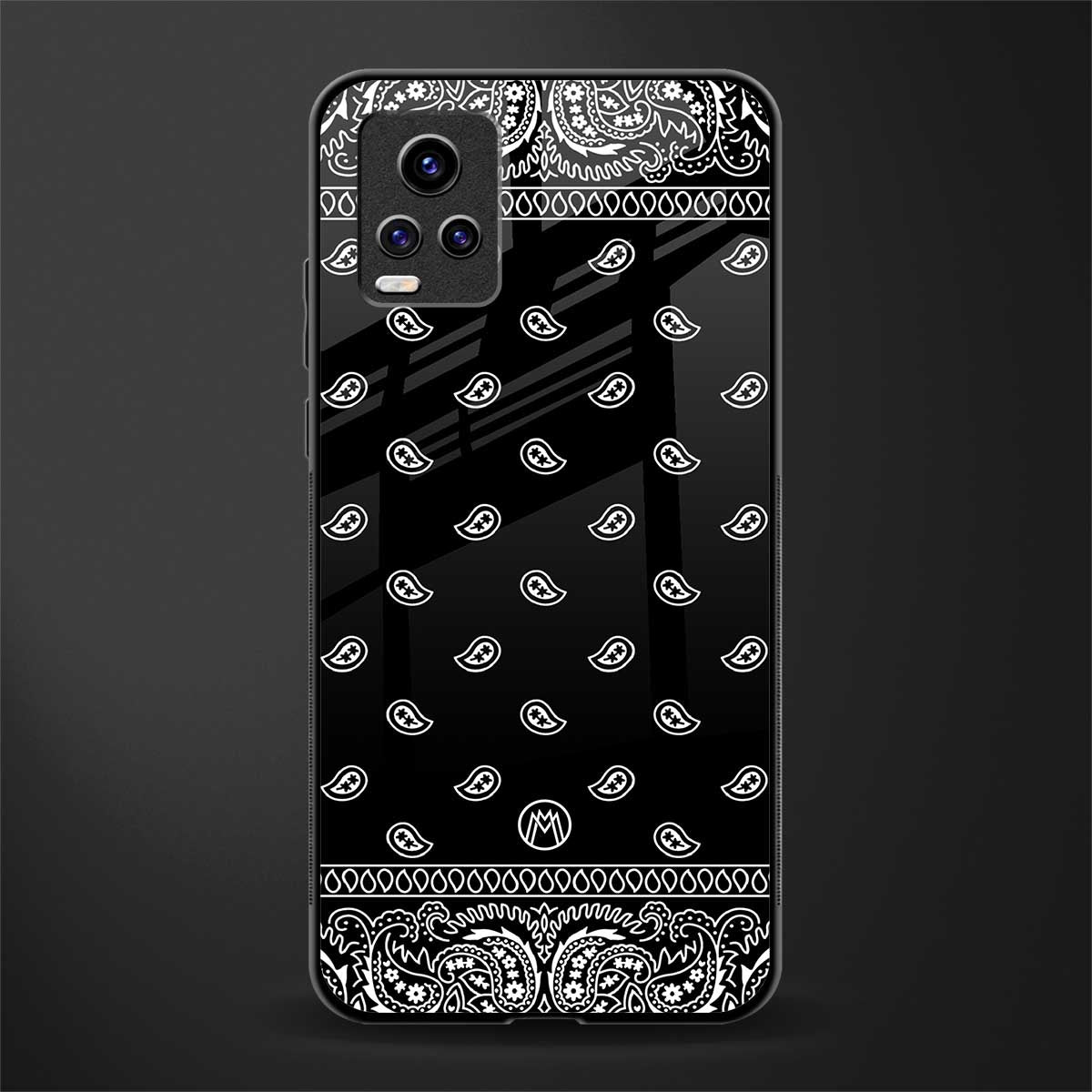paisley black back phone cover | glass case for vivo y73