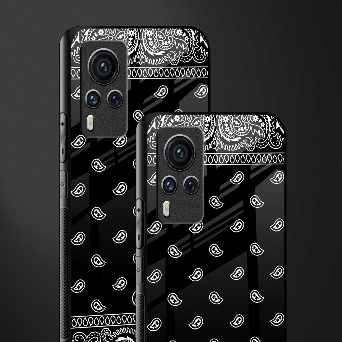 paisley black glass case for vivo x60 pro image-2