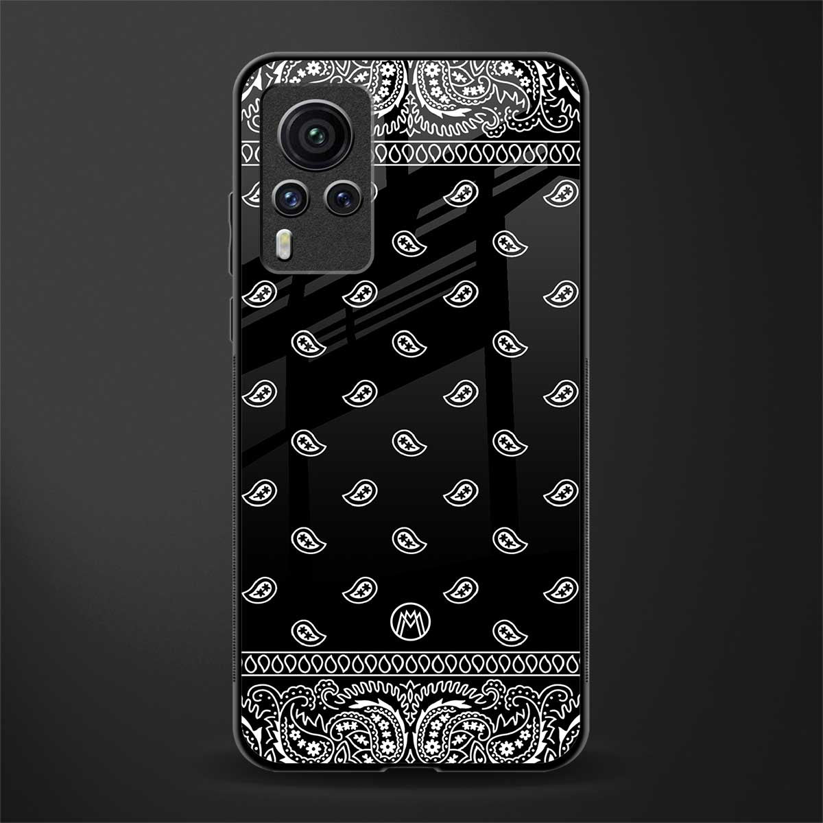paisley black glass case for vivo x60 pro image
