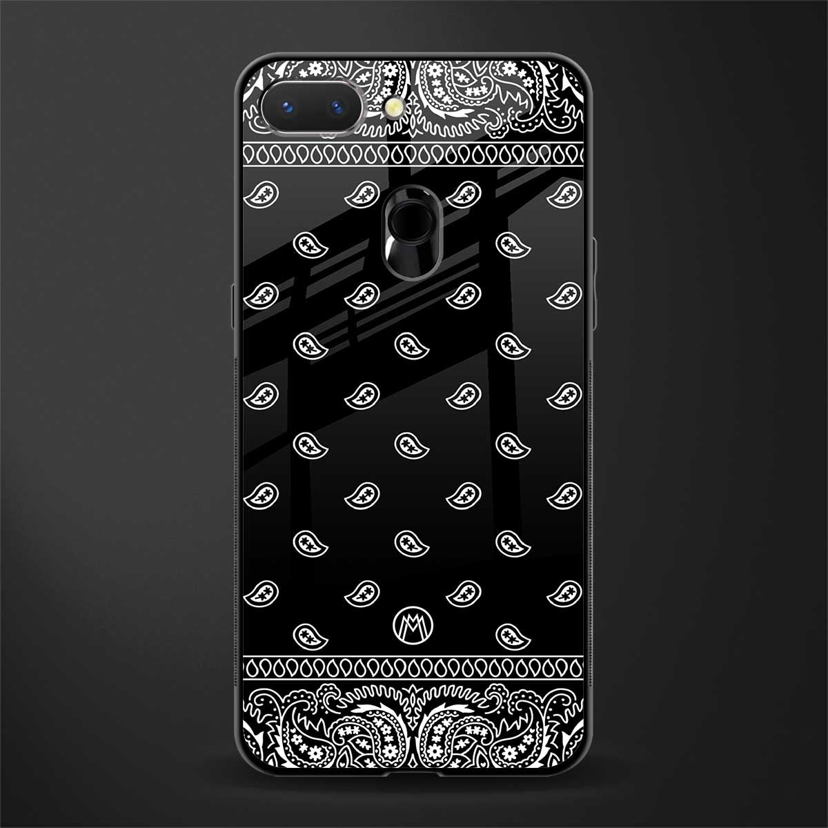 paisley black glass case for oppo a5 image