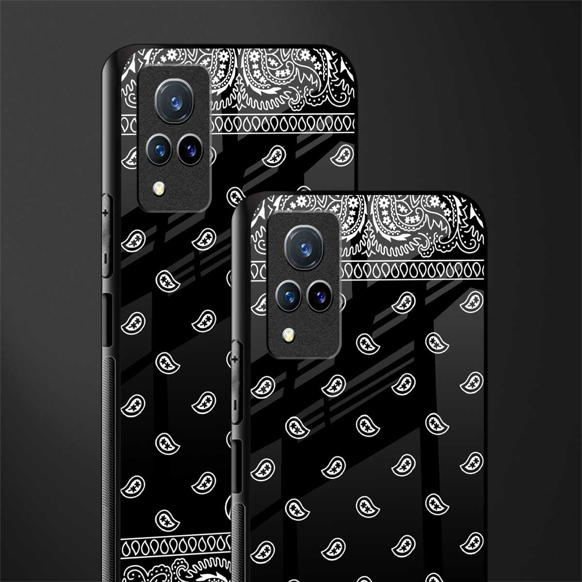 paisley black glass case for vivo v21 5g image-2
