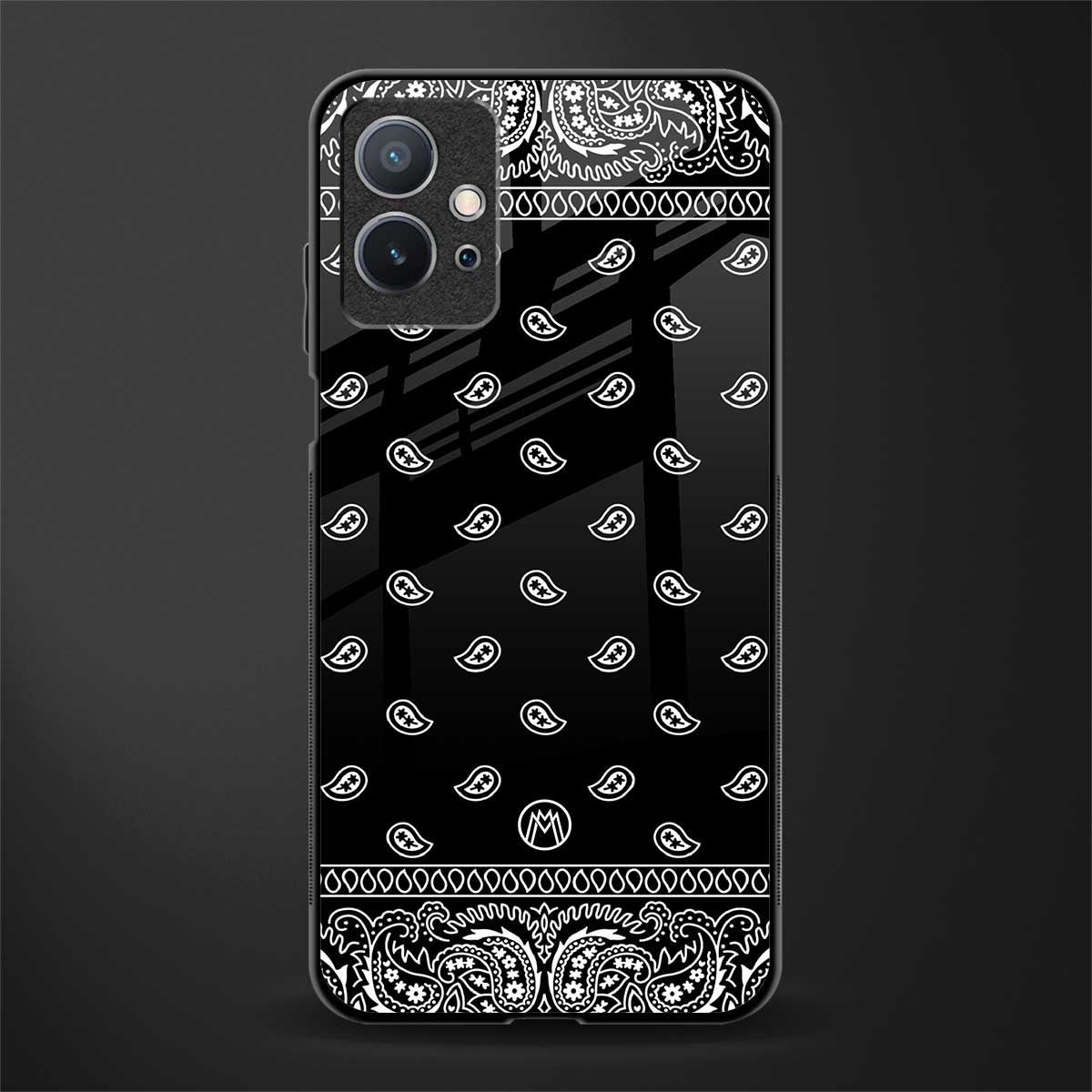 paisley black glass case for vivo y75 5g image
