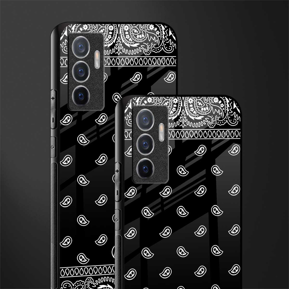 paisley black glass case for vivo v23e image-2