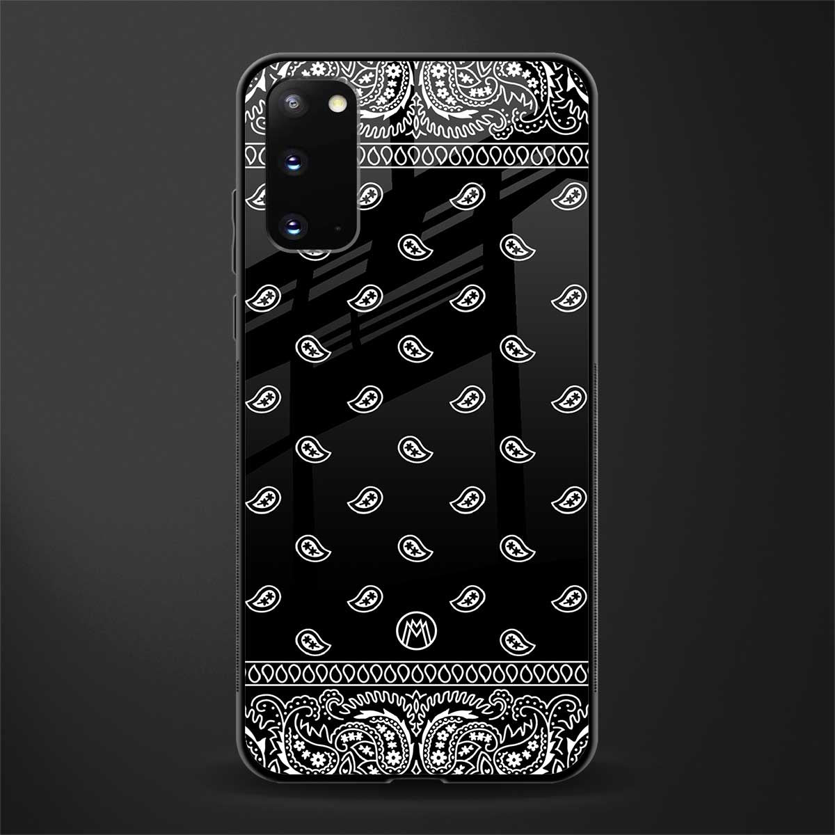 paisley black glass case for samsung galaxy s20 image