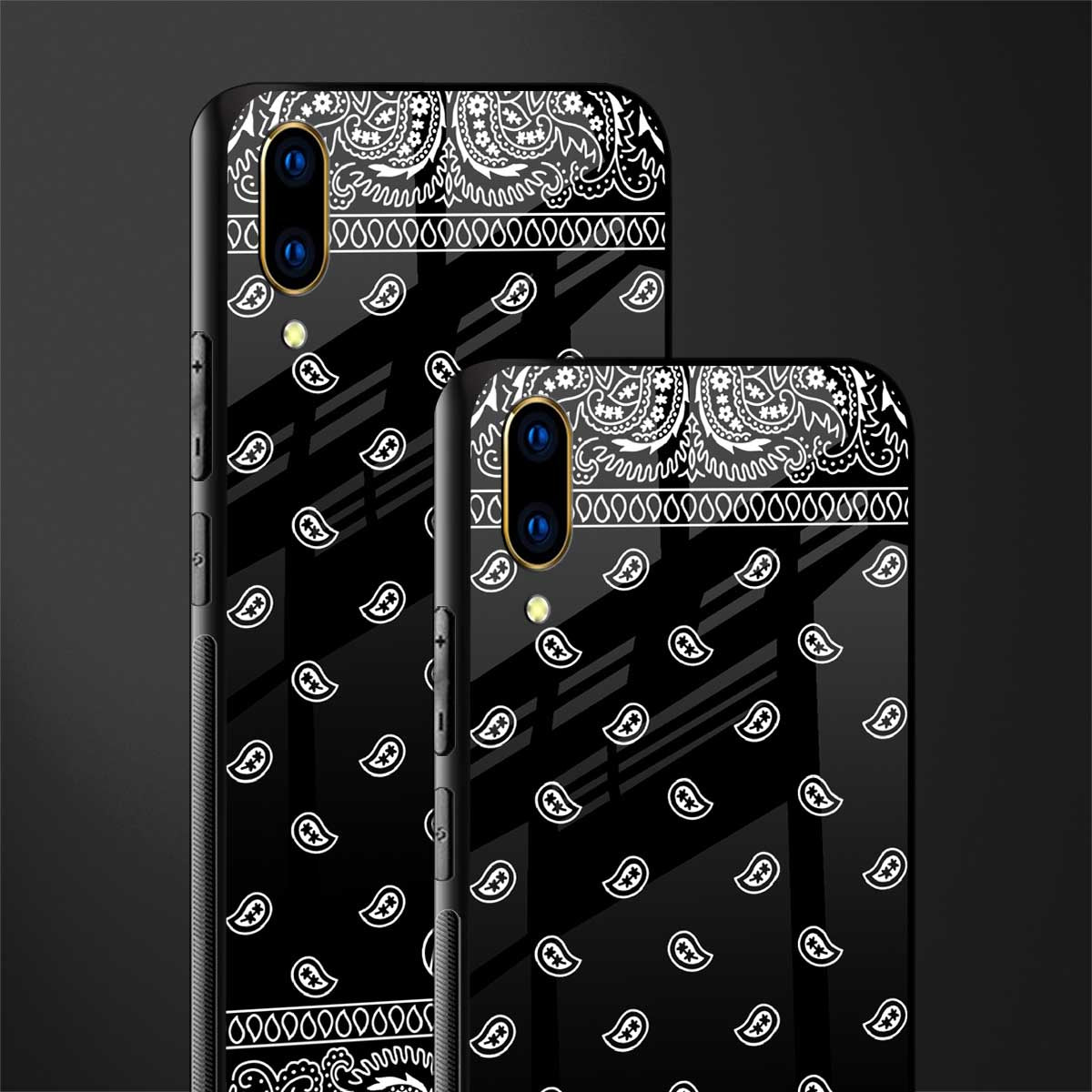 paisley black glass case for vivo v11 pro image-2