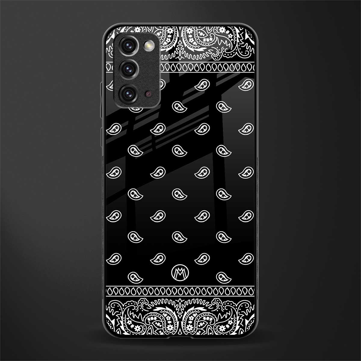 paisley black glass case for samsung galaxy note 20 image