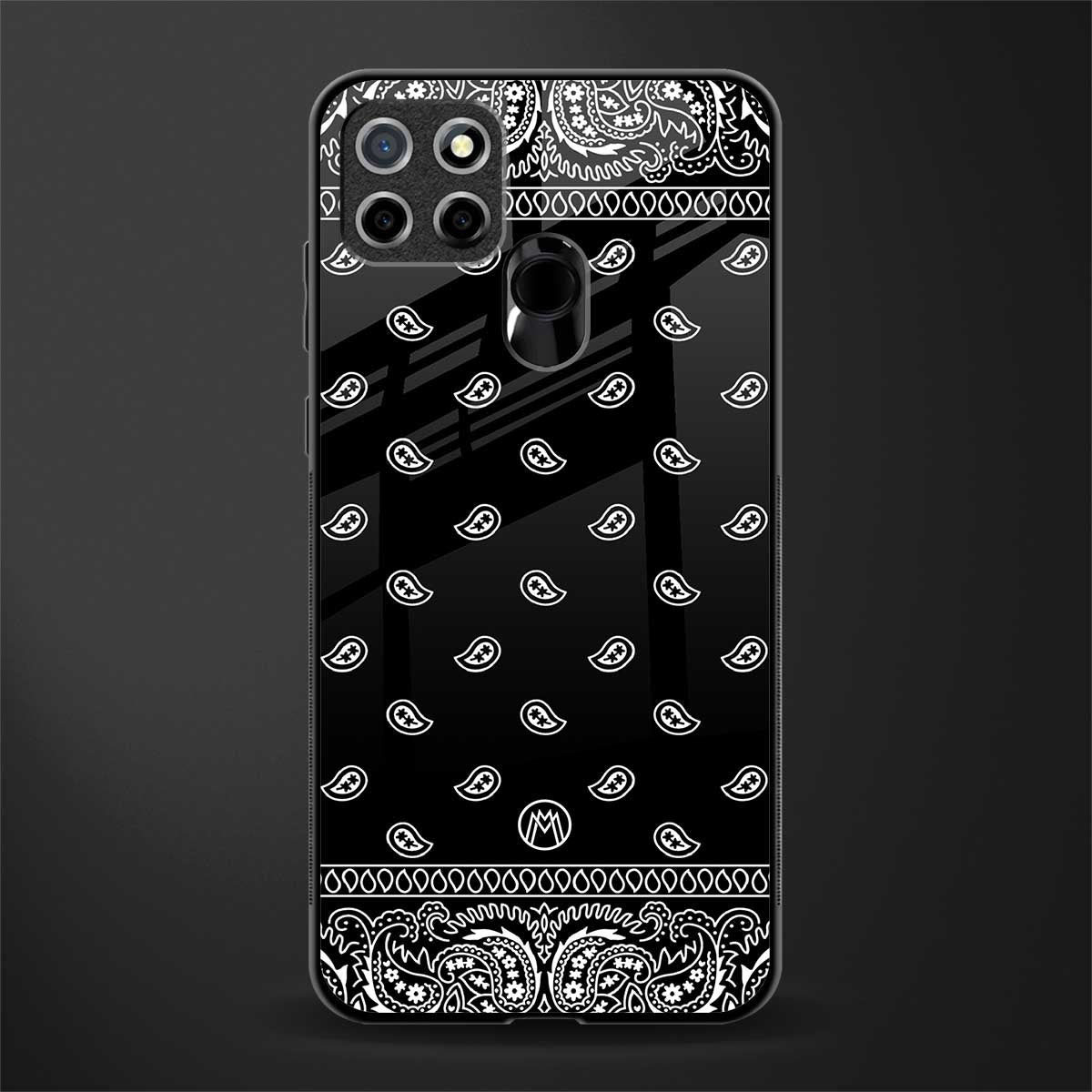 paisley black glass case for realme narzo 30a image