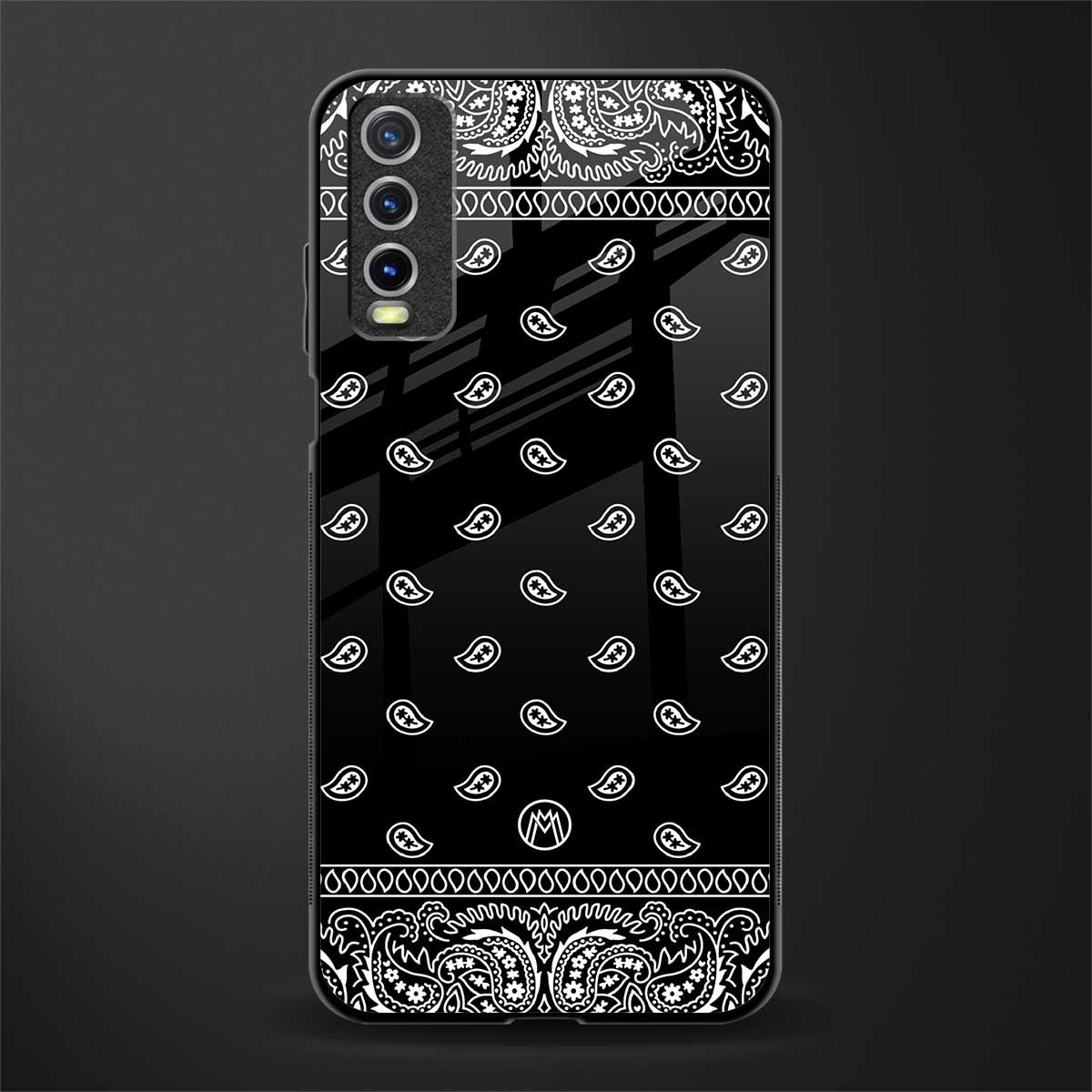 paisley black glass case for vivo y20 image
