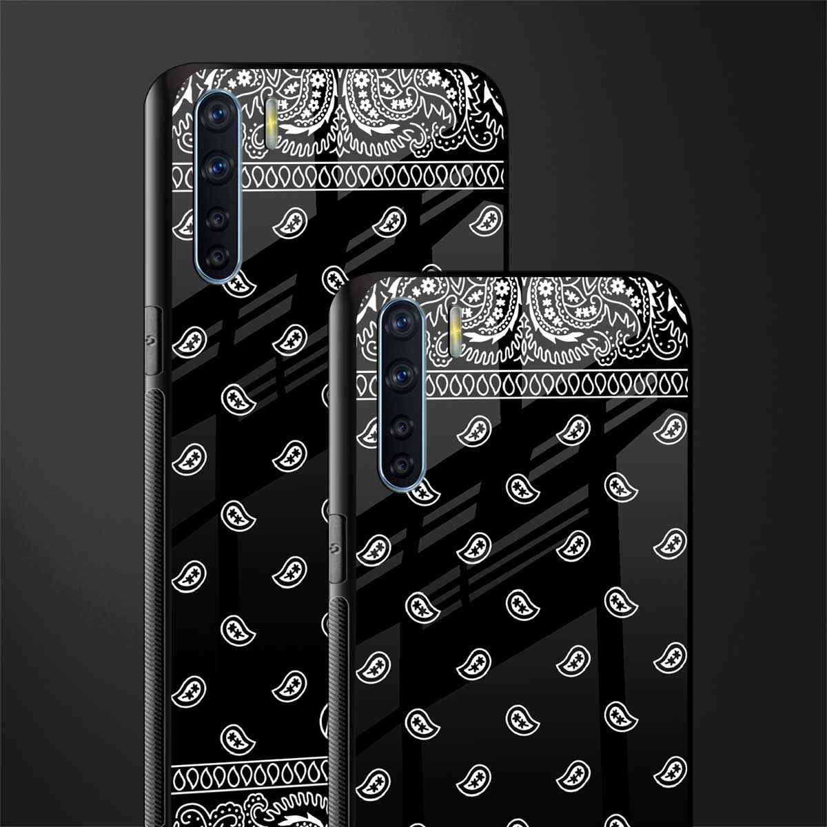paisley black glass case for oppo f15 image-2