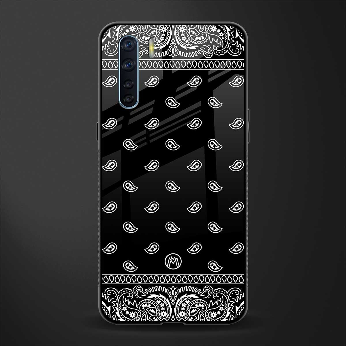 paisley black glass case for oppo f15 image