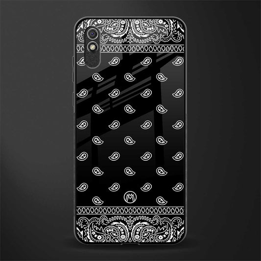 paisley black glass case for redmi 9a image