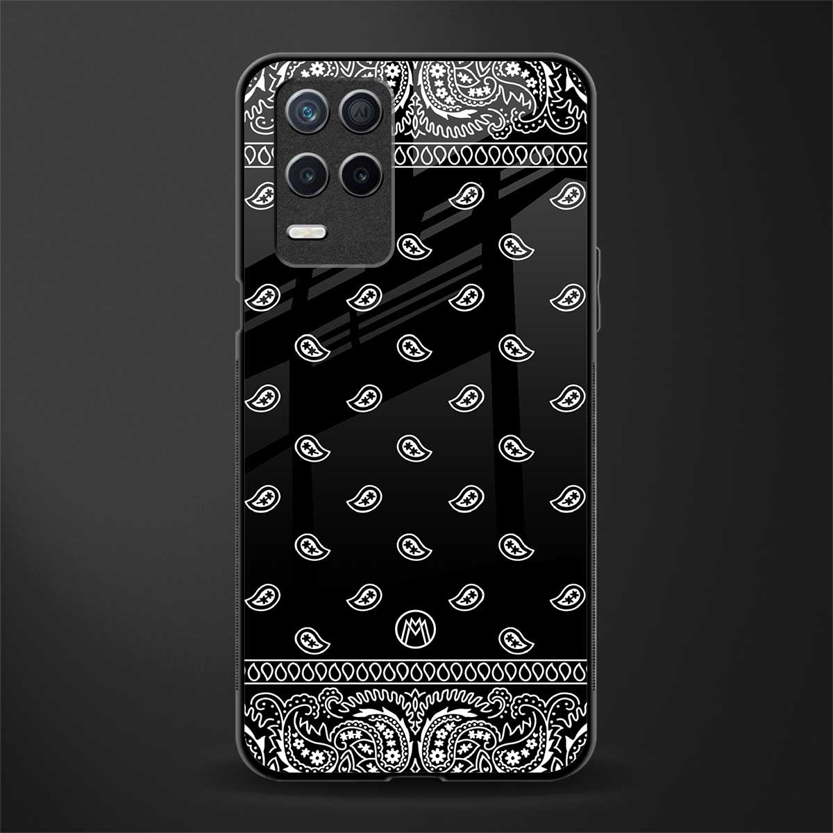 paisley black glass case for realme narzo 30 5g image