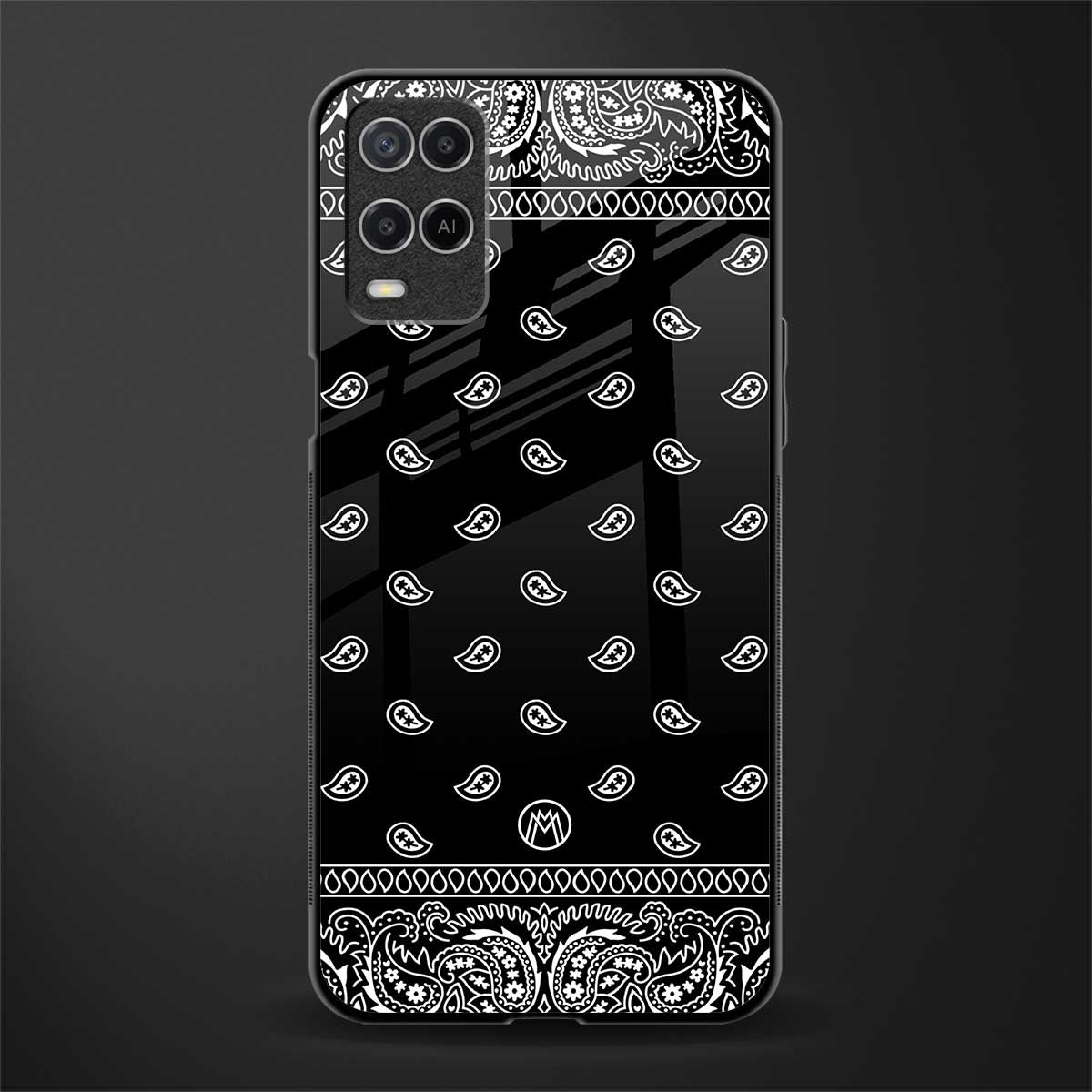 paisley black glass case for oppo a54 image