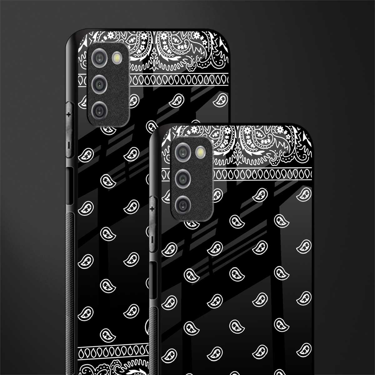 paisley black glass case for samsung galaxy a03s image-2
