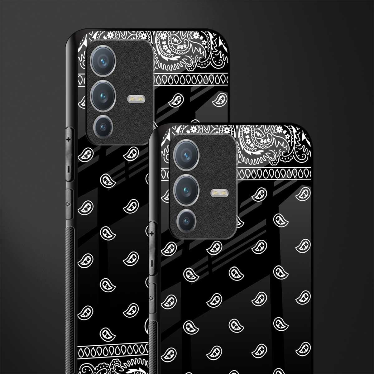 paisley black glass case for vivo v23 pro 5g image-2
