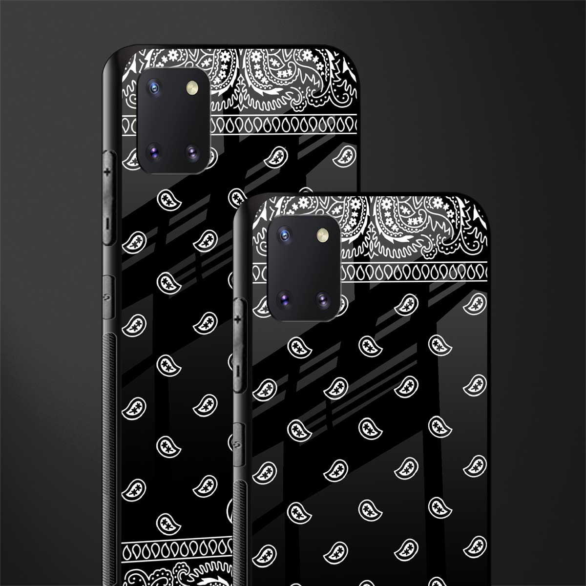 paisley black glass case for samsung a81 image-2