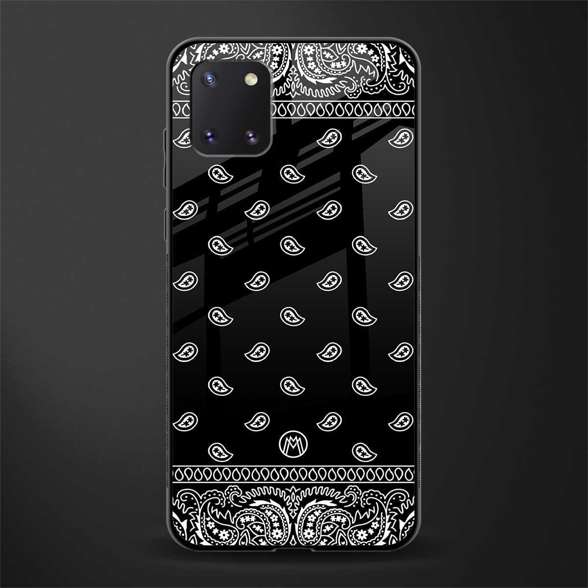 paisley black glass case for samsung a81 image