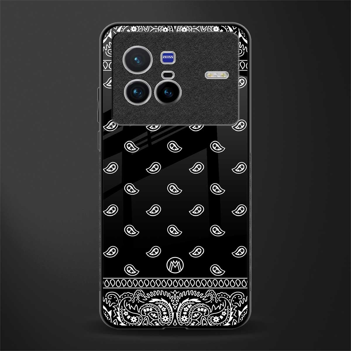 paisley black glass case for vivo x80 image