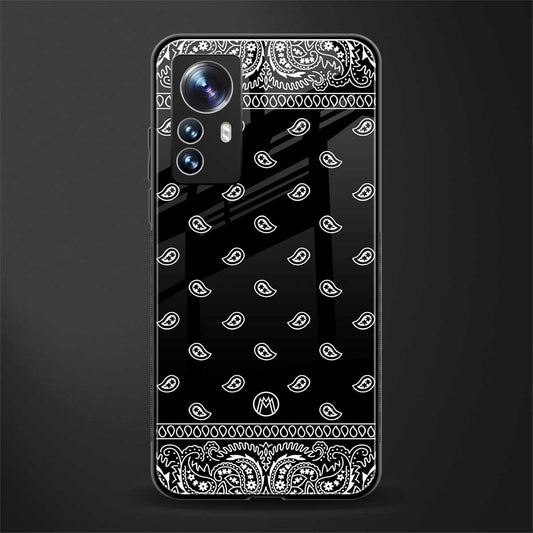 paisley black back phone cover | glass case for xiaomi 12 pro