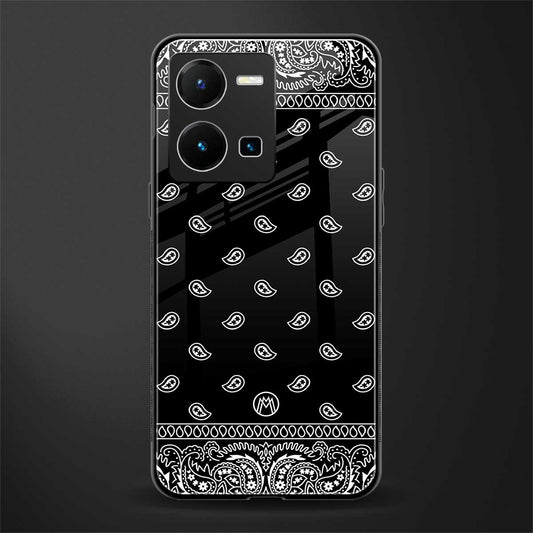 paisley black back phone cover | glass case for vivo y35 4g