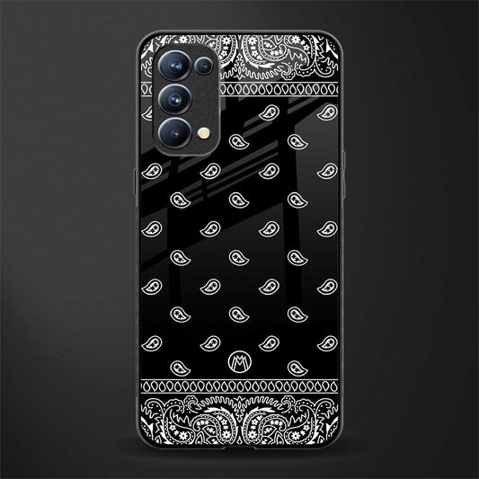 paisley black back phone cover | glass case for oppo reno 5