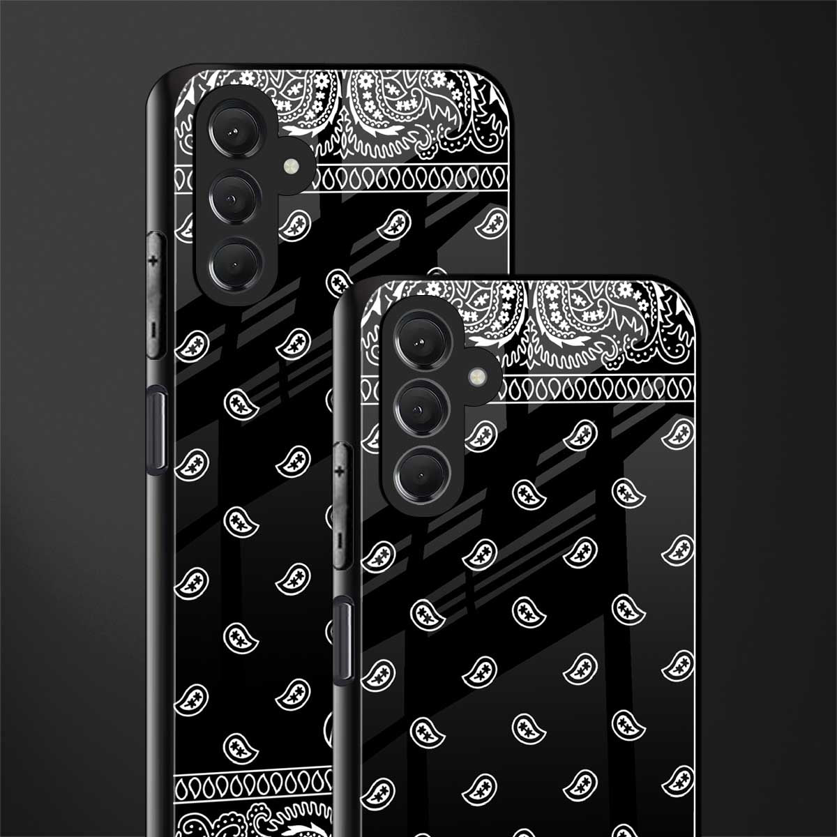 paisley black back phone cover | glass case for samsun galaxy a24 4g