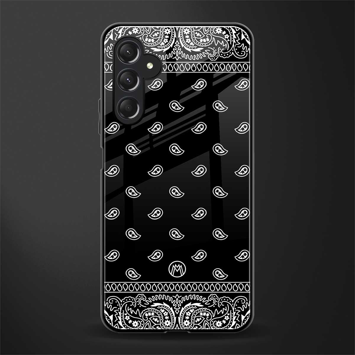 paisley black back phone cover | glass case for samsun galaxy a24 4g