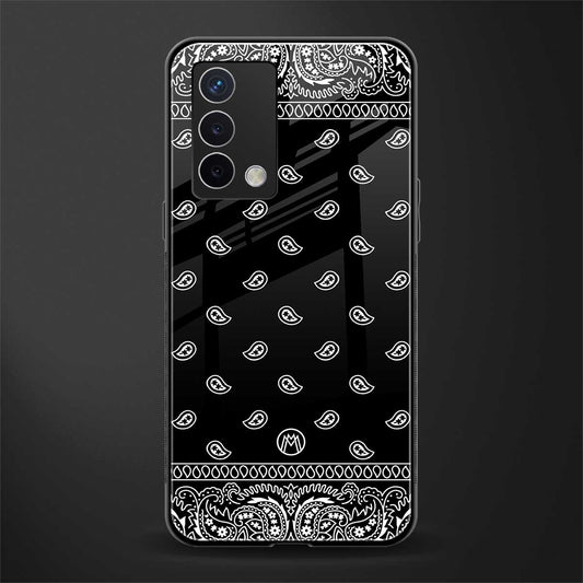 paisley black back phone cover | glass case for oppo a74 4g