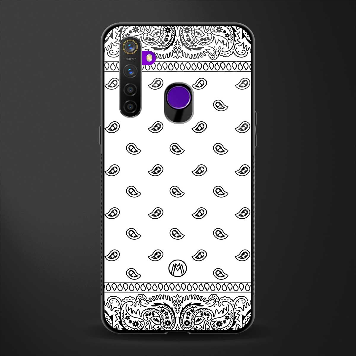 paisley white glass case for realme 5s image