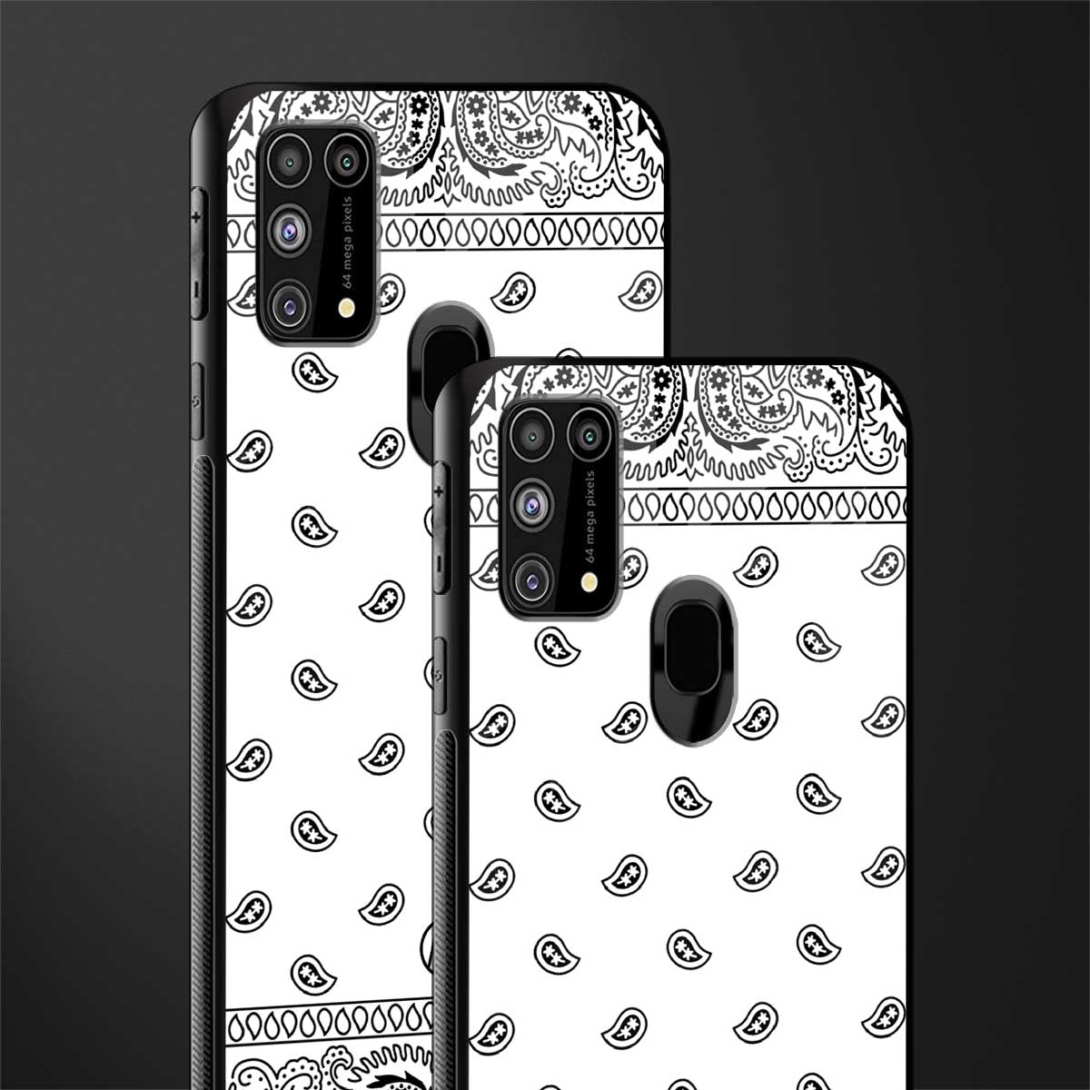 paisley white glass case for samsung galaxy m31 prime edition image-2