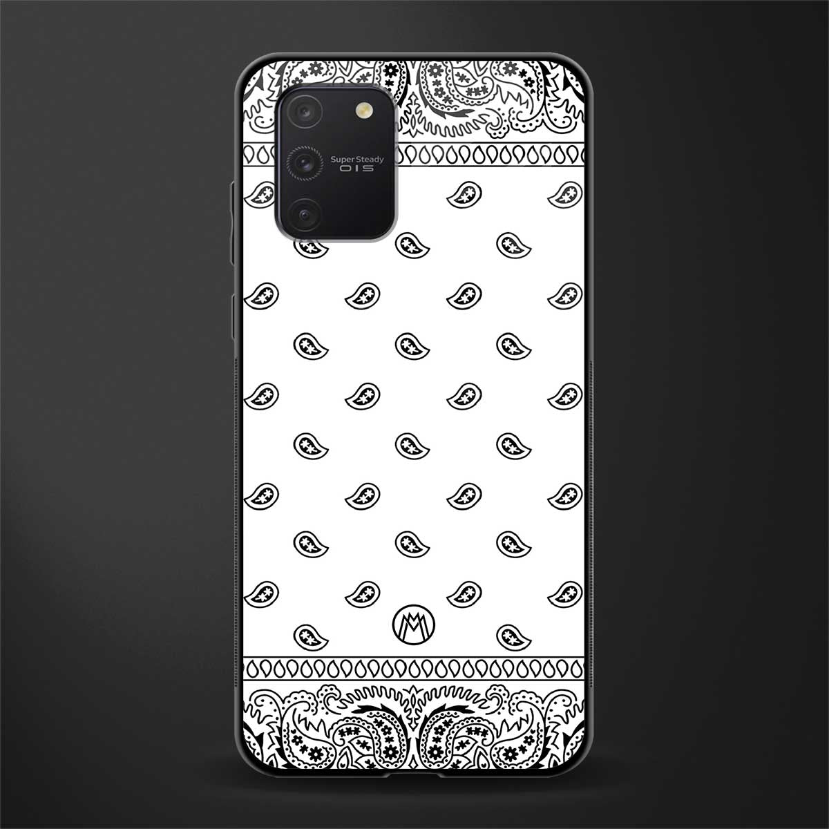 paisley white glass case for samsung galaxy a91 image