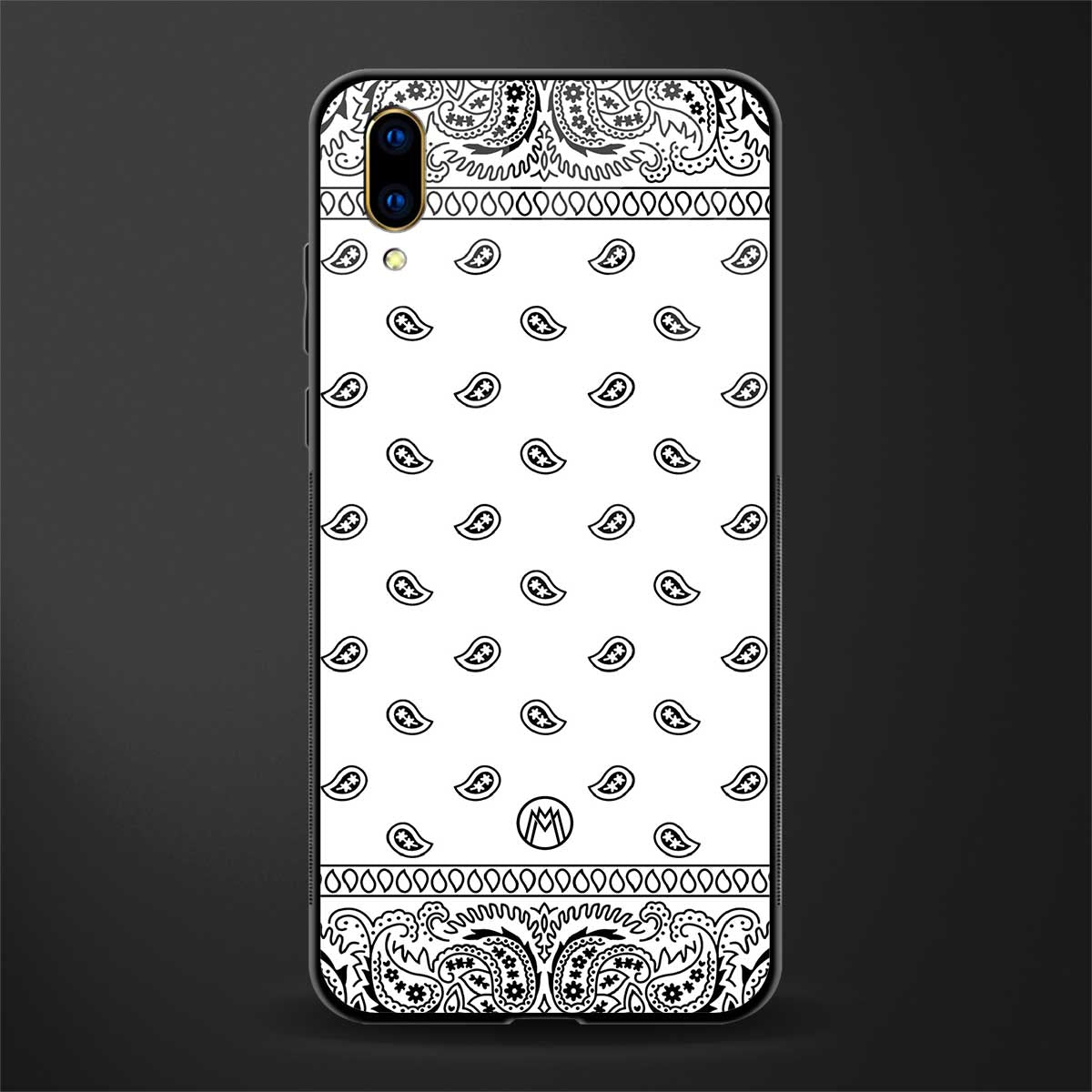 paisley white glass case for vivo v11 pro image