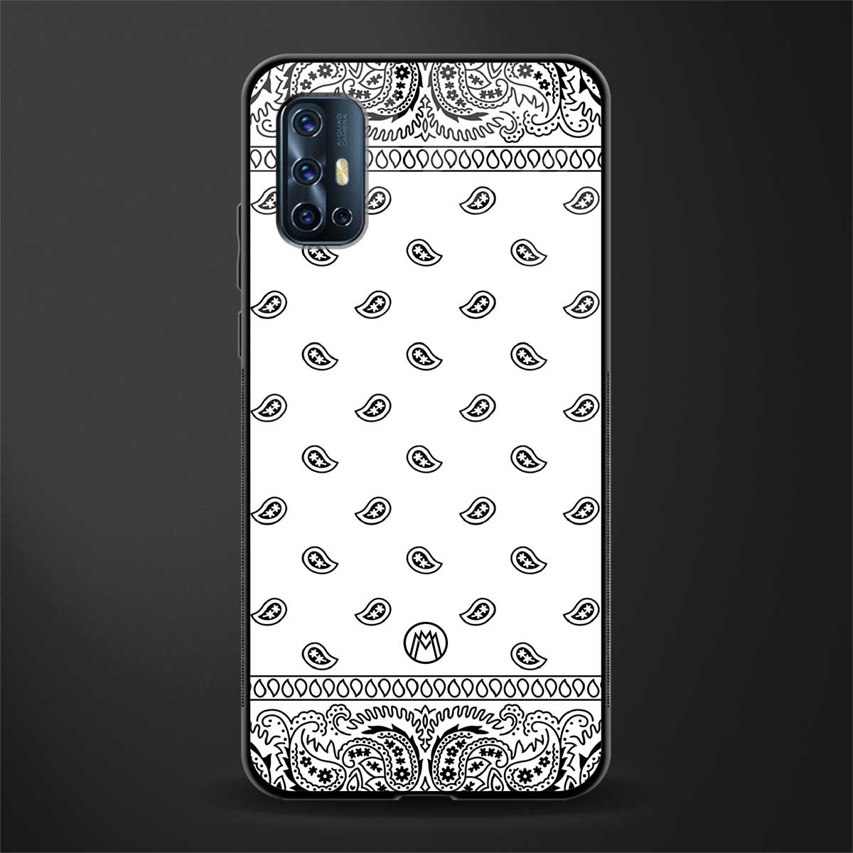 paisley white glass case for vivo v17 image