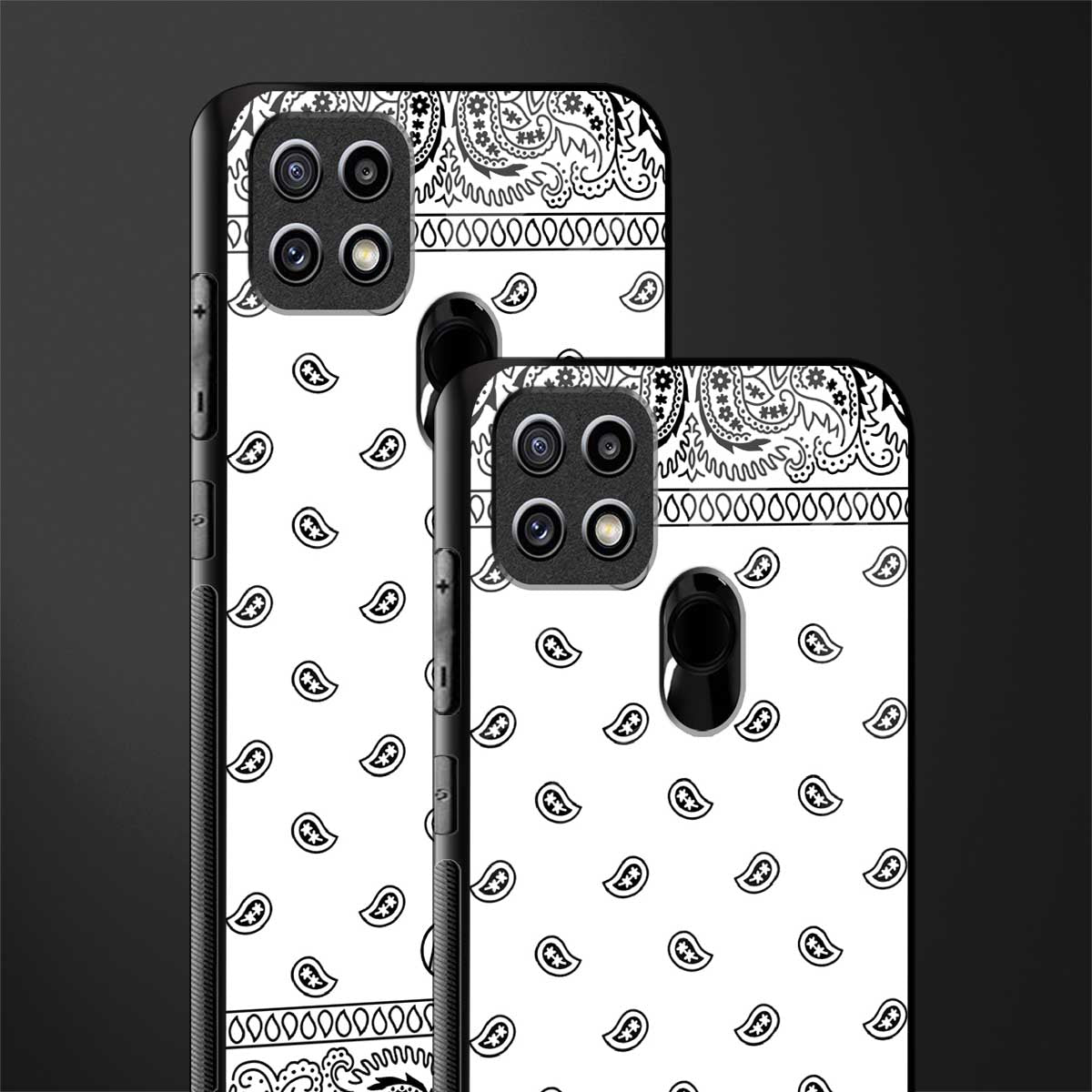 paisley white glass case for oppo a15 image-2