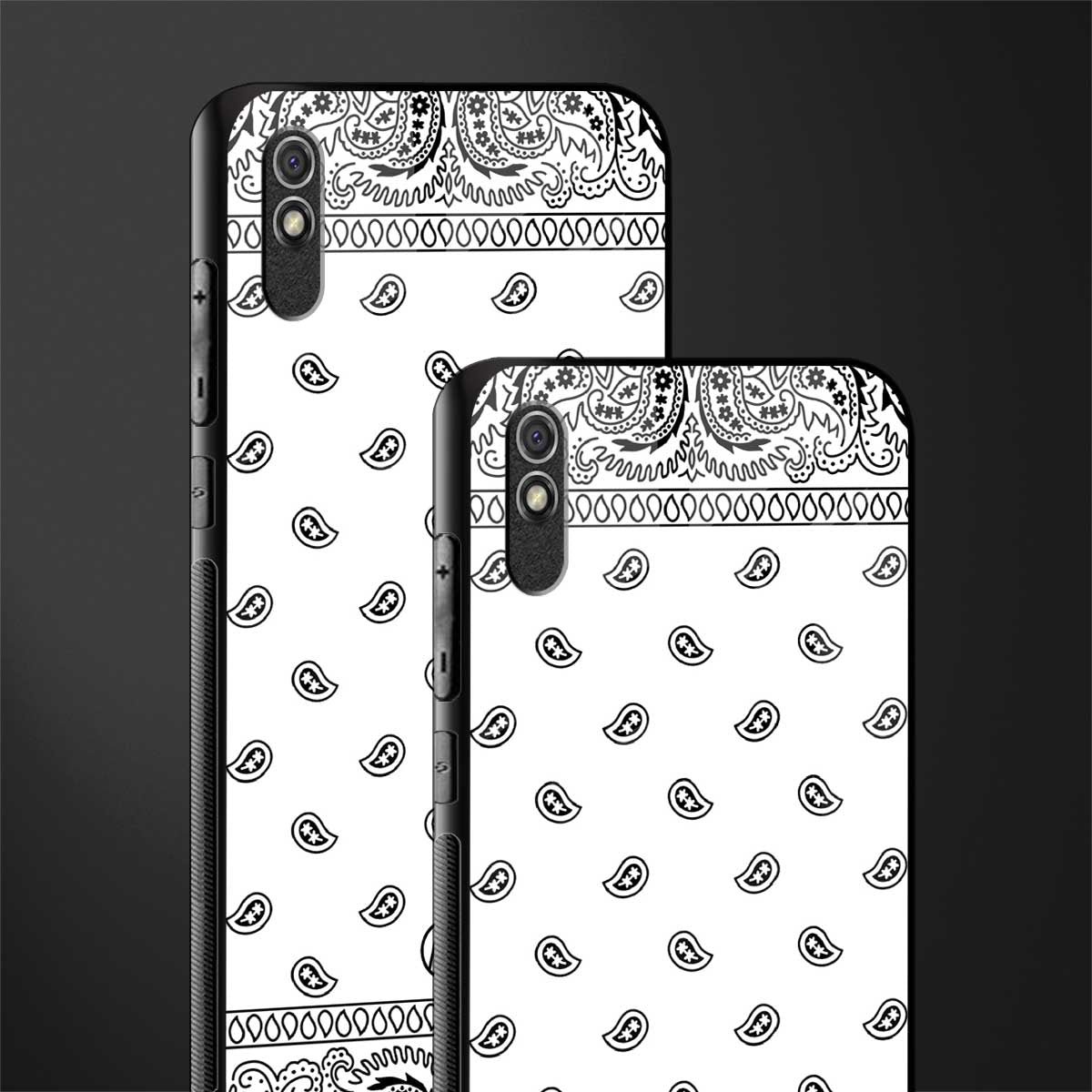 paisley white glass case for redmi 9a image-2