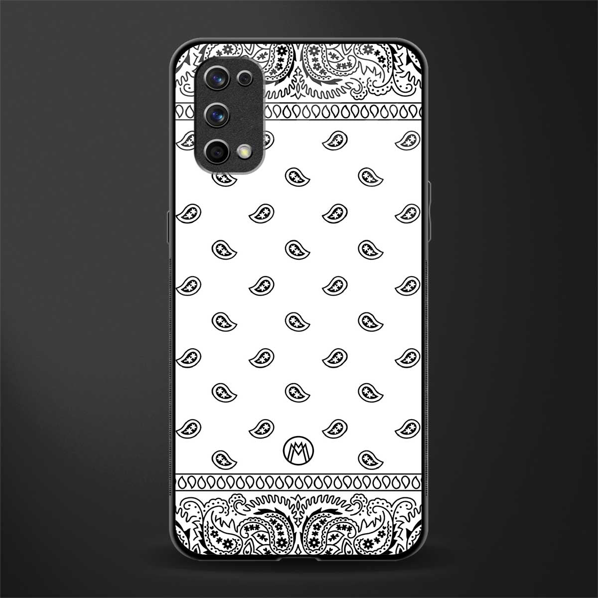 paisley white glass case for realme 7 pro image