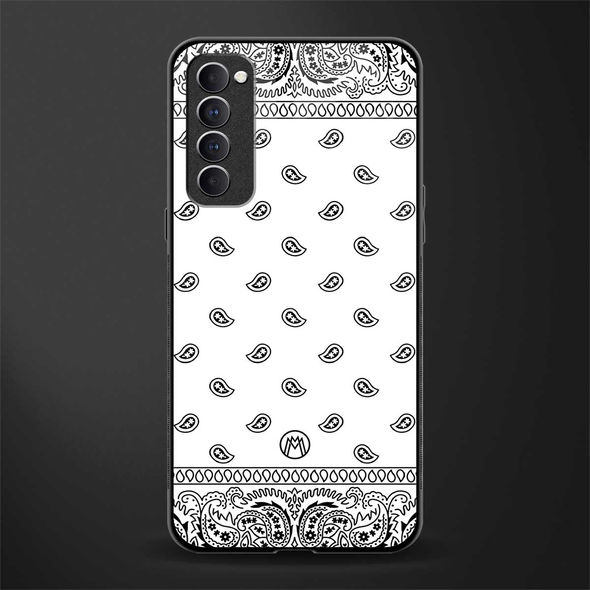 paisley white glass case for oppo reno 4 pro image