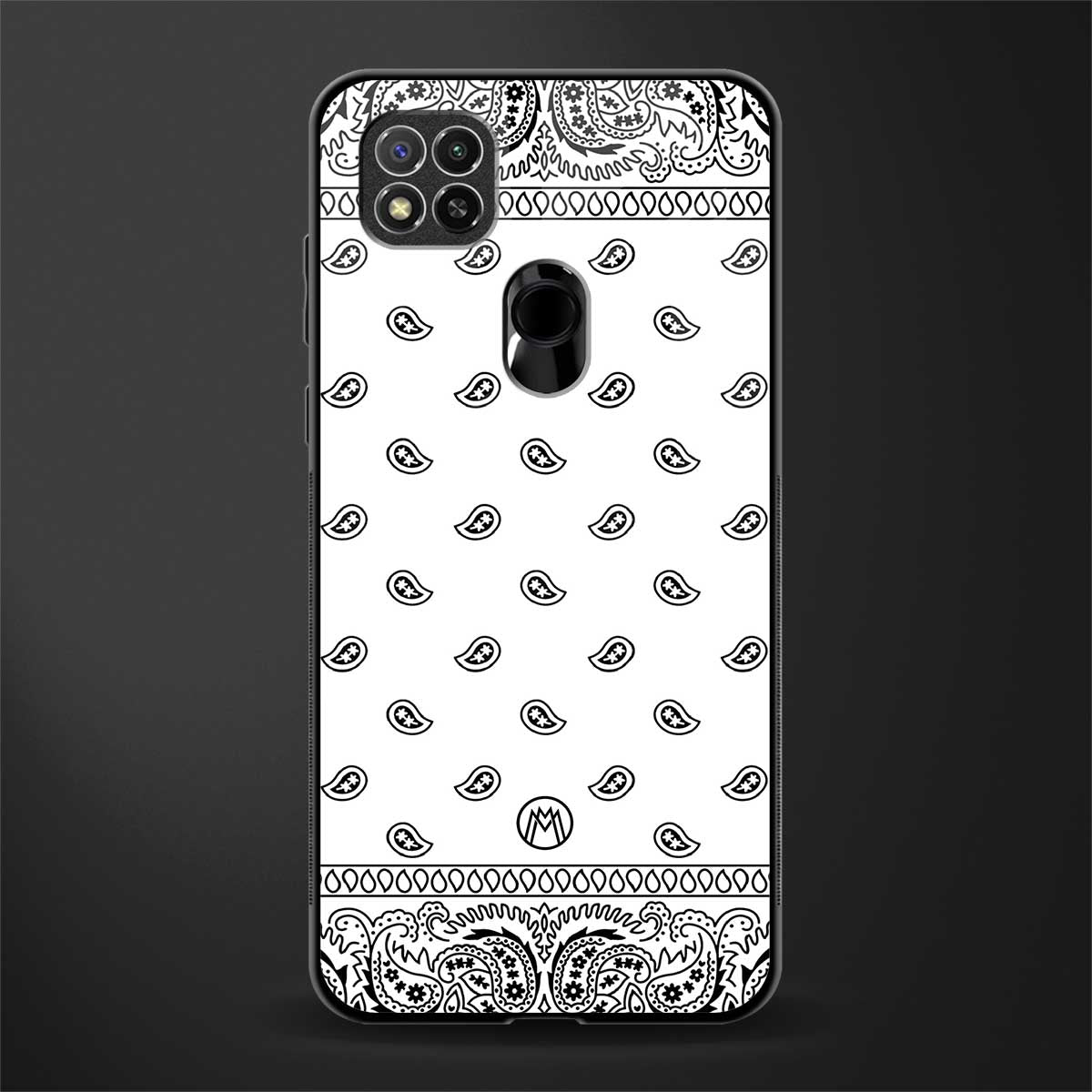 paisley white glass case for redmi 9 image