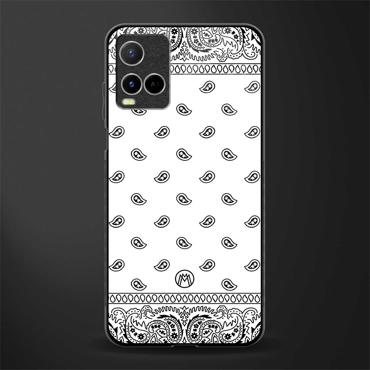 paisley white glass case for vivo y33s vivo y33t image