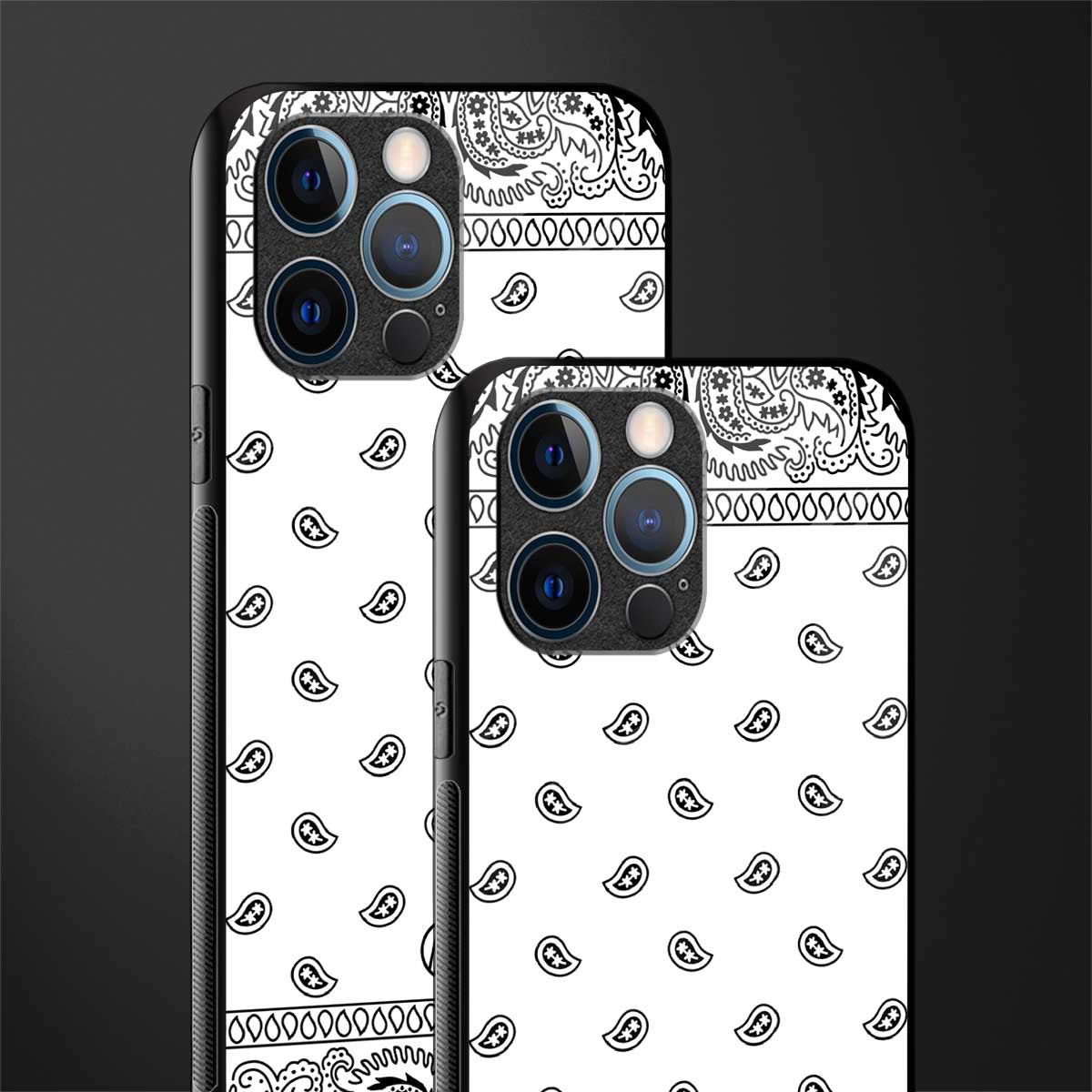 paisley white glass case for iphone 12 pro image-2
