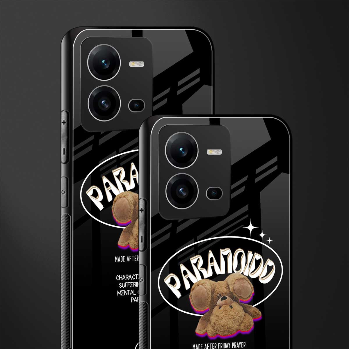 paranoid back phone cover | glass case for vivo v25-5g