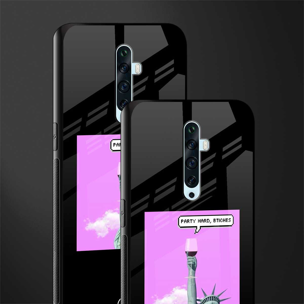 party hard bitches glass case for oppo reno 2z image-2