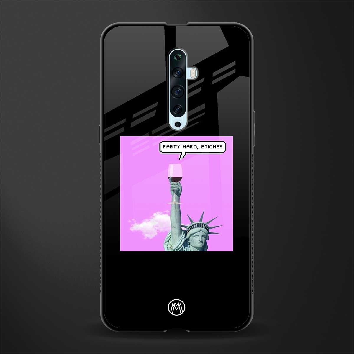 party hard bitches glass case for oppo reno 2z image
