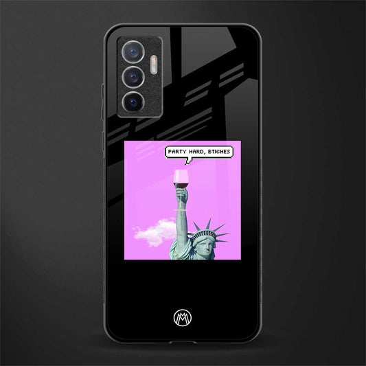 party hard bitches glass case for vivo v23e image