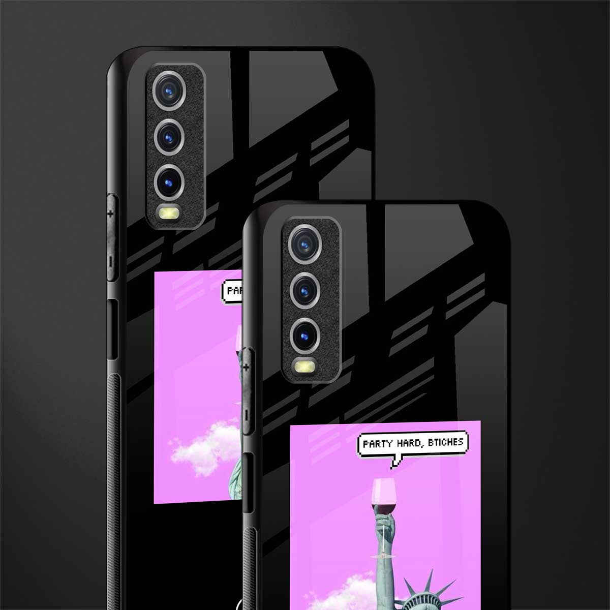 party hard bitches glass case for vivo y20 image-2