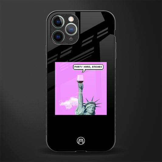 party hard bitches glass case for iphone 11 pro image