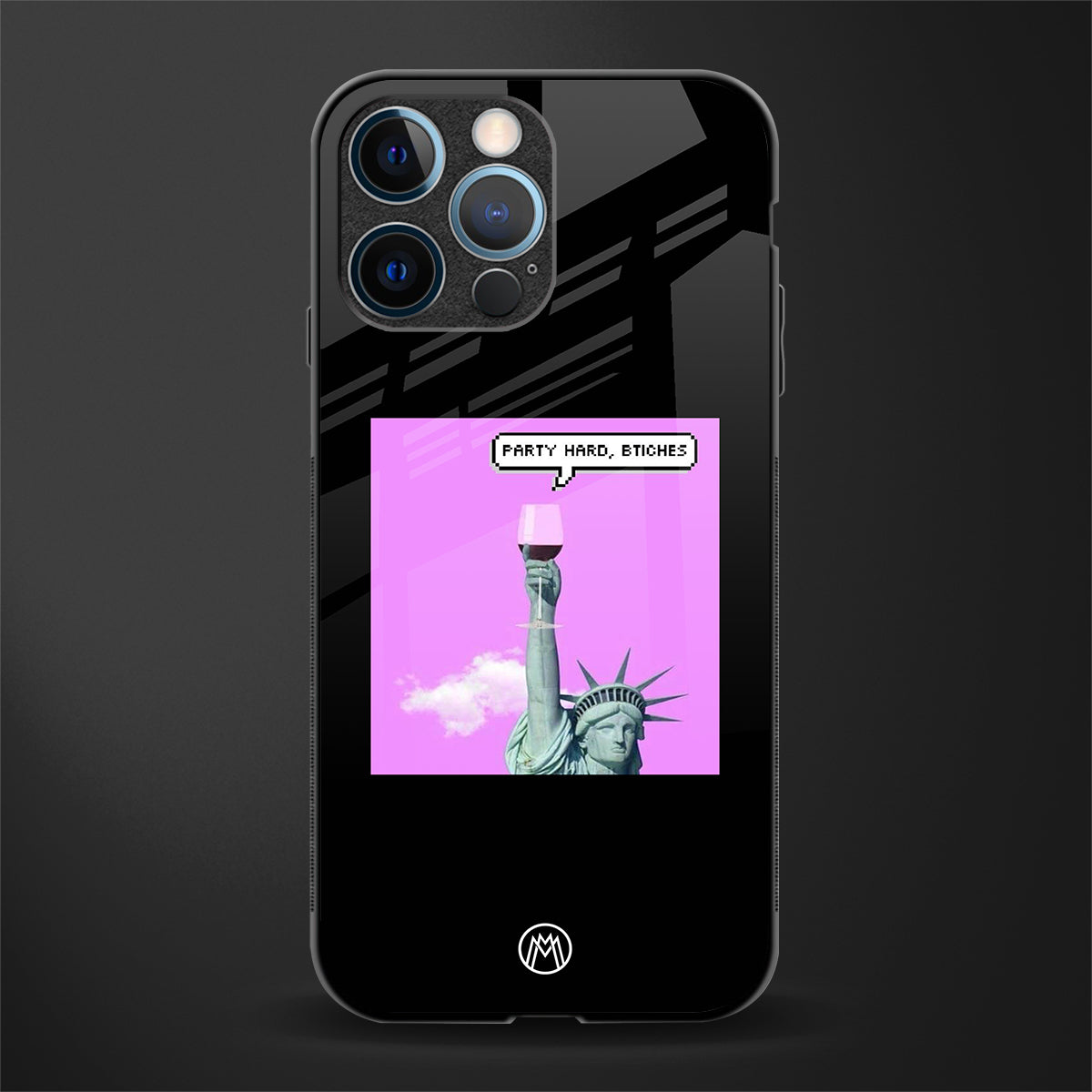 party hard bitches glass case for iphone 12 pro image